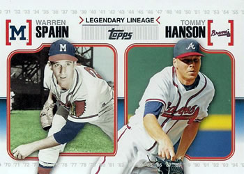 2010 Topps - Legendary Lineage #LL14 Warren Spahn / Tommy Hanson Front