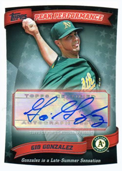 2010 Topps - Peak Performance Autographs #PPA-GG Gio Gonzalez Front