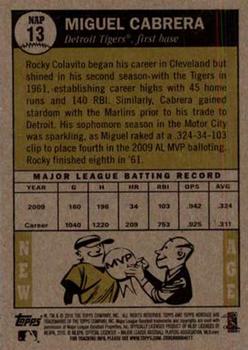 2010 Topps Heritage - New Age Performers #NAP13 Miguel Cabrera Back