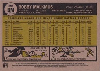 2010 Topps Heritage - Real One Autographs #ROABM Bobby Malkmus Back