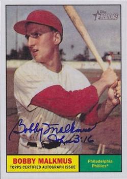 2010 Topps Heritage - Real One Autographs #ROABM Bobby Malkmus Front