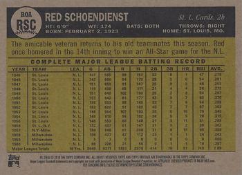2010 Topps Heritage - Real One Autographs #ROARSC Red Schoendienst Back