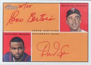 2010 Topps Heritage - Real One Dual Autographs #RODA-BS Reno Bertoia / Denard Span Front