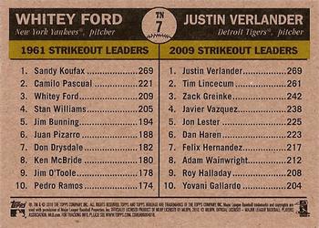 2010 Topps Heritage - Then and Now #TN7 Whitey Ford / Justin Verlander Back