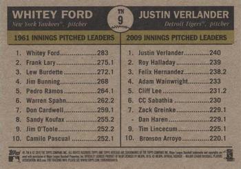 2010 Topps Heritage - Then and Now #TN9 Whitey Ford / Justin Verlander Back