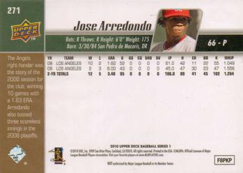 2010 Upper Deck #271 Jose Arredondo Back