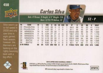 2010 Upper Deck #450 Carlos Silva Back