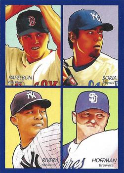 2009 Upper Deck Goudey - 4-in-1 Blue #35-15 Jonathan Papelbon / Joakim Soria / Trevor Hoffman / Mariano Rivera Front