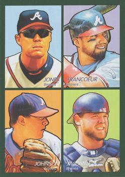 2009 Upper Deck Goudey - 4-in-1 Green #35-54 Chipper Jones / Jeff Francoeur / Brian McCann / Kelly Johnson Front