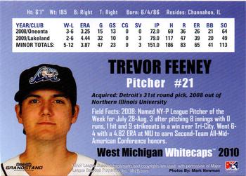 2010 Grandstand West Michigan Whitecaps #NNO Trevor Feeney Back