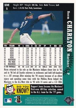 1997 Collector's Choice Seattle Mariners #SM5 Norm Charlton Back