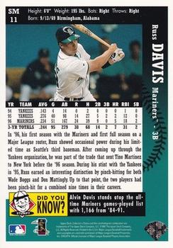 1997 Collector's Choice Seattle Mariners #SM11 Russ Davis Back