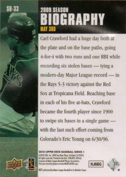 2010 Upper Deck - Season Biography #SB-33 Carl Crawford Back