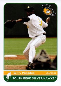 2012 Grandstand South Bend Silver Hawks #17 Willy Paredes Front