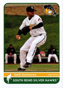 2012 Grandstand South Bend Silver Hawks #24 Seth Simmons Front