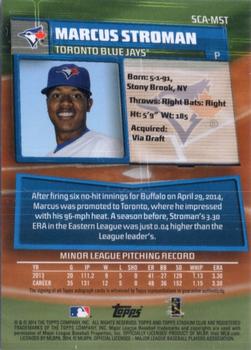 2014 Stadium Club - Autographs #SCA-MST Marcus Stroman Back