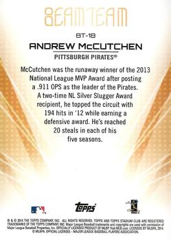 2014 Stadium Club - Beam Team #BT-18 Andrew McCutchen Back
