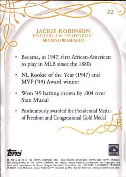 2015 Topps Tribute #22 Jackie Robinson Back