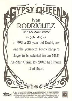 2015 Topps Gypsy Queen #41 Ivan Rodriguez Back