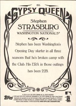 2015 Topps Gypsy Queen #186 Stephen Strasburg Back