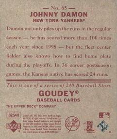 2007 Upper Deck Goudey - Red Backs #65 Johnny Damon Back