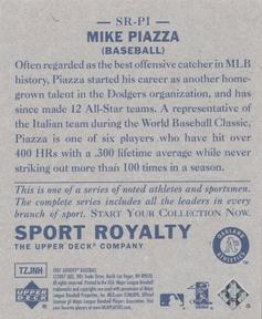 2007 Upper Deck Goudey - Sport Royalty #SR-PI Mike Piazza Back