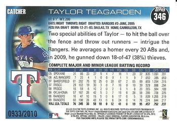 2010 Topps - Gold #346 Taylor Teagarden Back