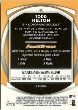 2010 Finest #48 Todd Helton Back