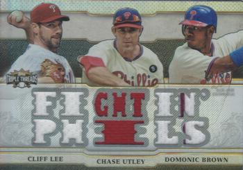 2014 Topps Triple Threads - Relic Combos #TTRC-LUB Cliff Lee / Domonic Brown / Chase Utley Front