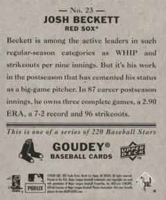 2009 Upper Deck Goudey - Mini Black Back #23 Josh Beckett Back