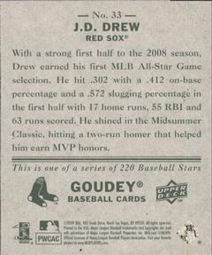 2009 Upper Deck Goudey - Mini Green Back #33 J.D. Drew Back