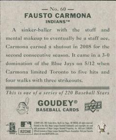 2009 Upper Deck Goudey - Mini Green Back #60 Fausto Carmona Back