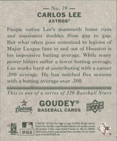 2009 Upper Deck Goudey - Mini Green Back #79 Carlos Lee Back