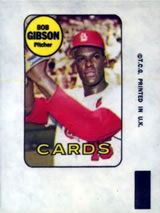 1969 Topps - Decals #NNO Bob Gibson Front