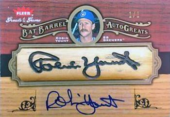 2006 Fleer Greats of the Game - Bat Barrel Auto Greats #BB-RY Robin Yount Front