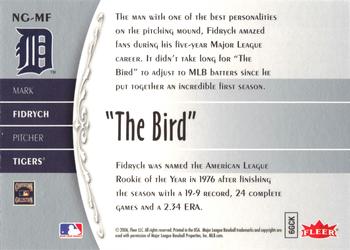 2006 Fleer Greats of the Game - Nickname Greats #NG-MF Mark Fidrych Back