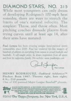 2010 Topps National Chicle #315 Henry Rodriguez Back