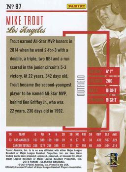 2014 Panini Classics #97 Mike Trout Back