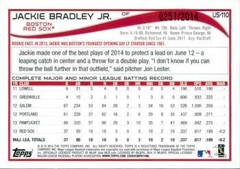 2014 Topps Update - Gold #US-110 Jackie Bradley Jr. Back