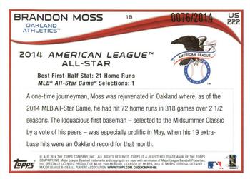 2014 Topps Update - Gold #US-222 Brandon Moss Back