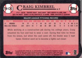 2014 Topps Update - 1989 Die Cut Minis #TM-CKI Craig Kimbrel Back