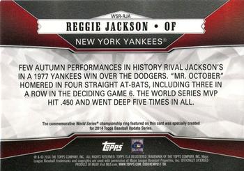 2014 Topps Update - World Series Rings Gold #WSR-RJA Reggie Jackson Back