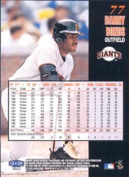 1998 Sports Illustrated World Series Fever #77 Barry Bonds Back