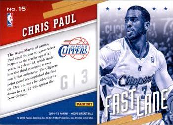 2014-15 Hoops - Fast Lane #15 Chris Paul Back