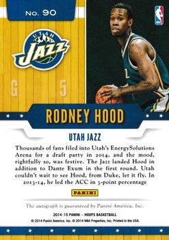 2014-15 Hoops - Great SIGnificance Gold #90 Rodney Hood Back