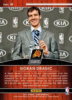 2014-15 Hoops - High Honors #6 Goran Dragic Back