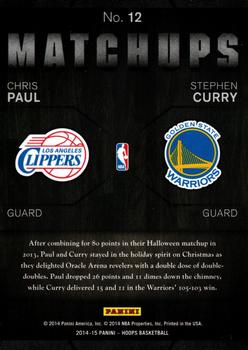 2014-15 Hoops - Matchups Artist's Proof #12 Stephen Curry / Chris Paul Back