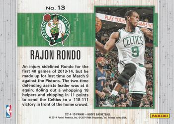 2014-15 Hoops - Moments of Greatness #13 Rajon Rondo Back