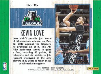 2014-15 Hoops - Moments of Greatness #15 Kevin Love Back