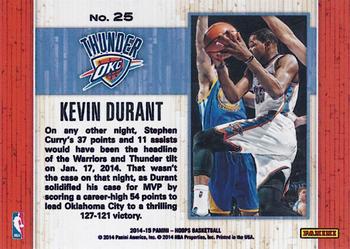 2014-15 Hoops - Moments of Greatness #25 Kevin Durant Back
